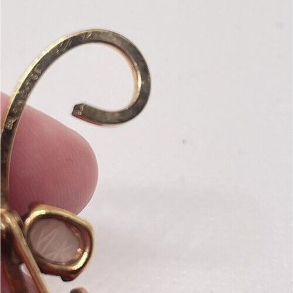 VINTAGE EGYPTIAN REVIVAL SIGNED BAL-RON SCARAB 12K FLOWER PIN BROOCH - Picture 6 of 8